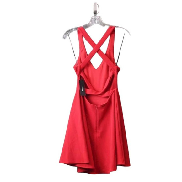 NWT Lulu's Katrina Red Strappy Backless Skater Dress Size Small - Picture 7 of 7